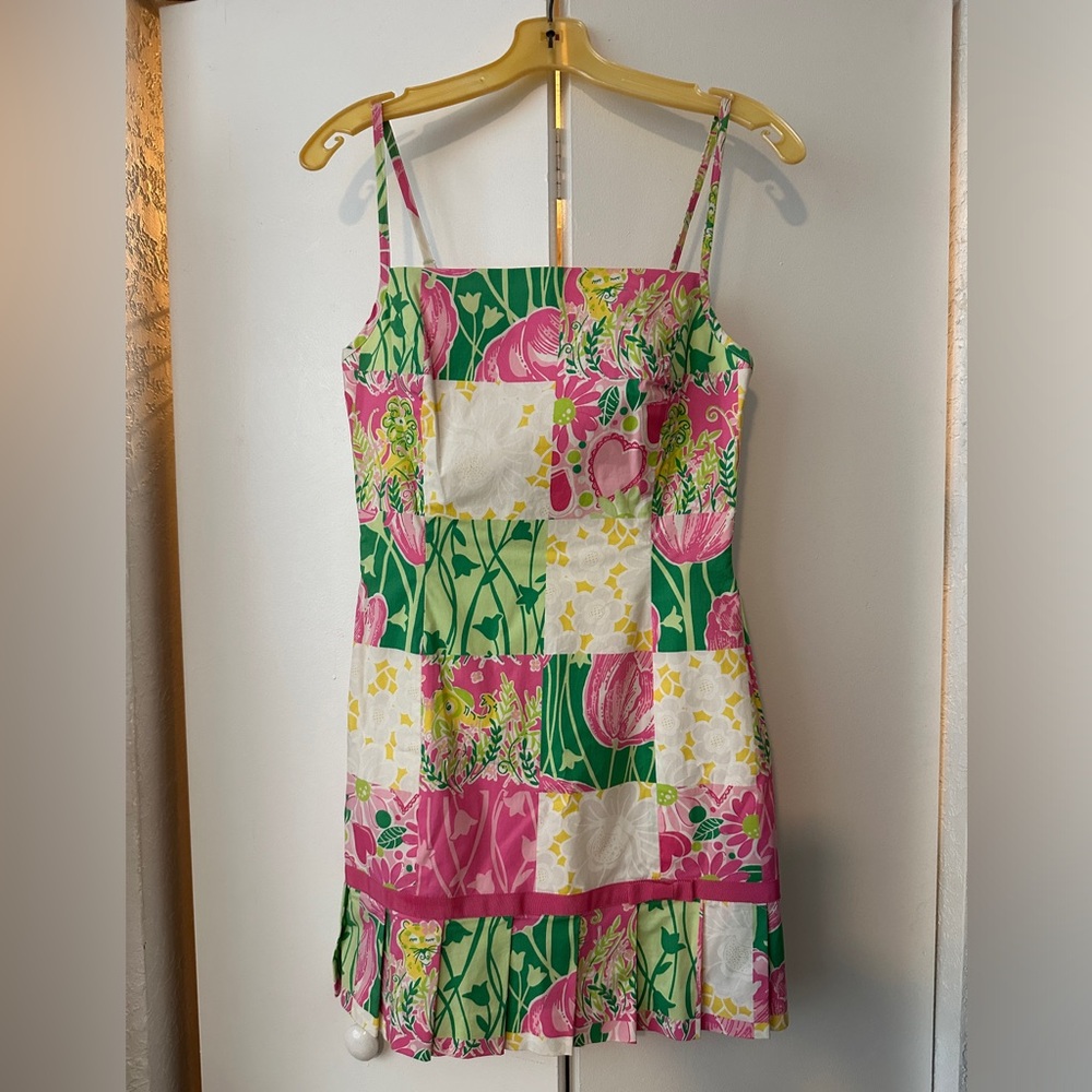 Vintage Lilly Pulitzer Derby Patch Preppy Floral Demi Sundress Size 0